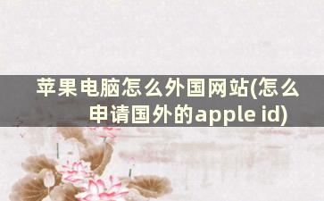 苹果电脑怎么外国网站(怎么申请国外的apple id)